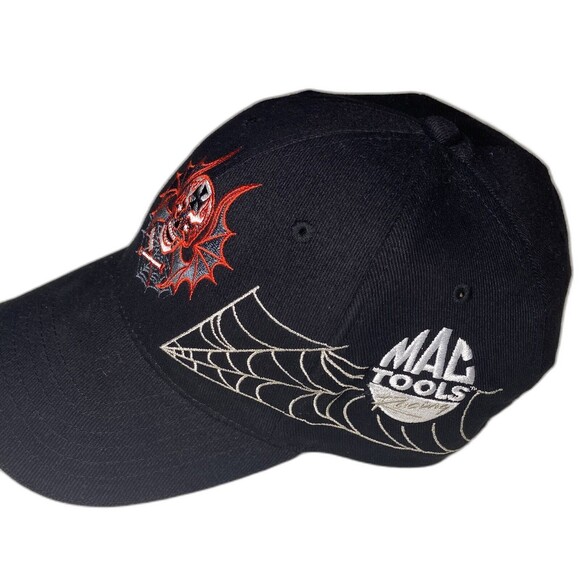 RARE Vtg. Jesse James Mac Tools Racing Size L/XL Skull Web Flex Cap West Coast - Picture 2 of 8